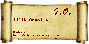 Illik Orsolya névjegykártya